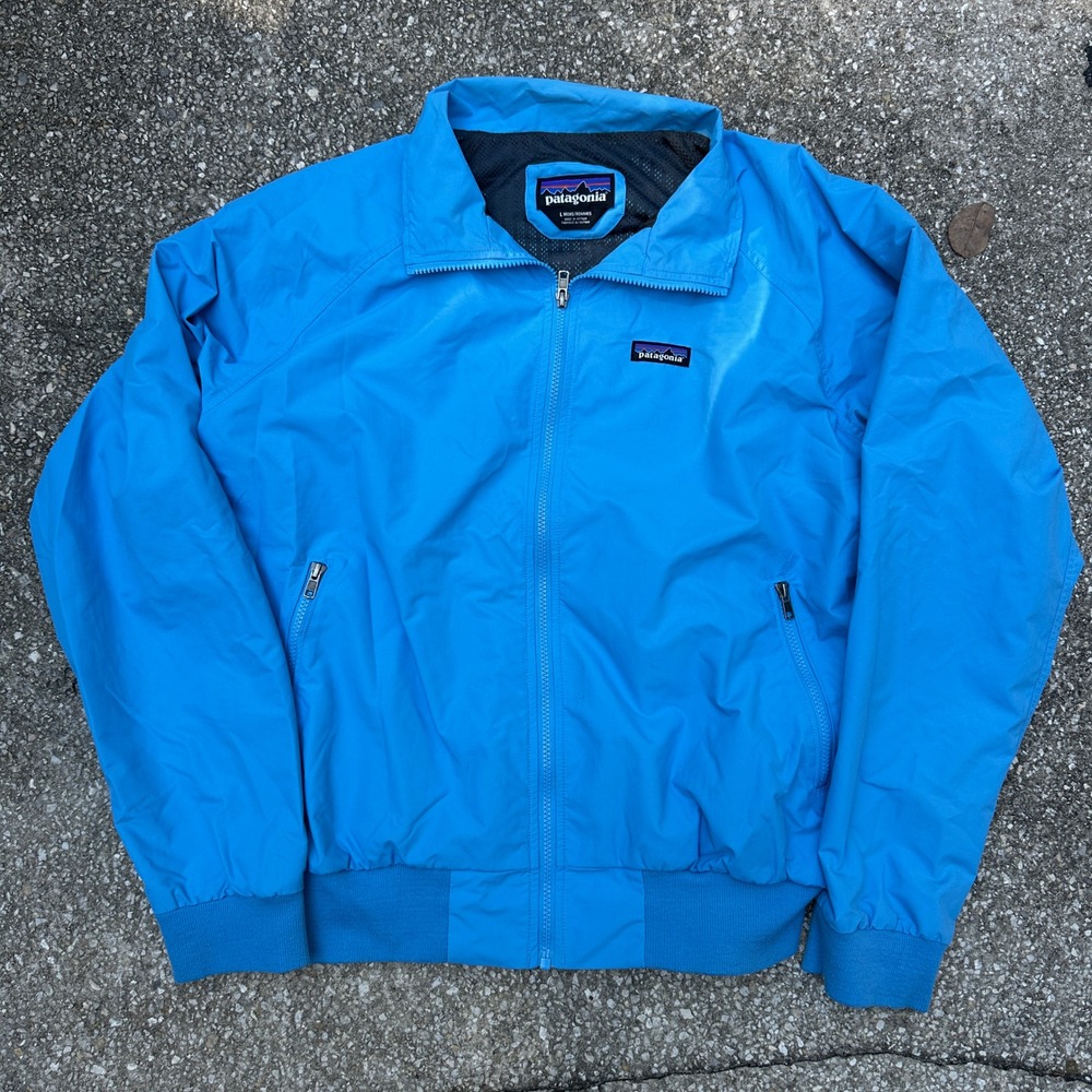 Patagonia Baggies Jacket Mens Large Blue Full Zip Windbreaker Mesh Lined 28150